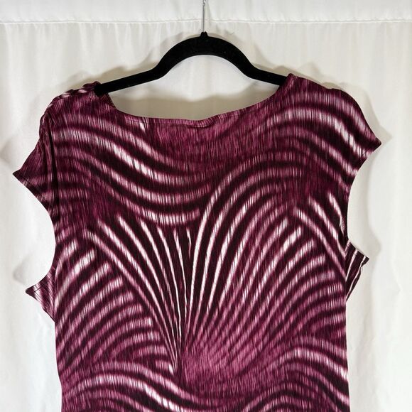 Worthington Blouse WOmen's 1X Red Striped Tank Top Round Neck Stretch - Picture 9 of 10